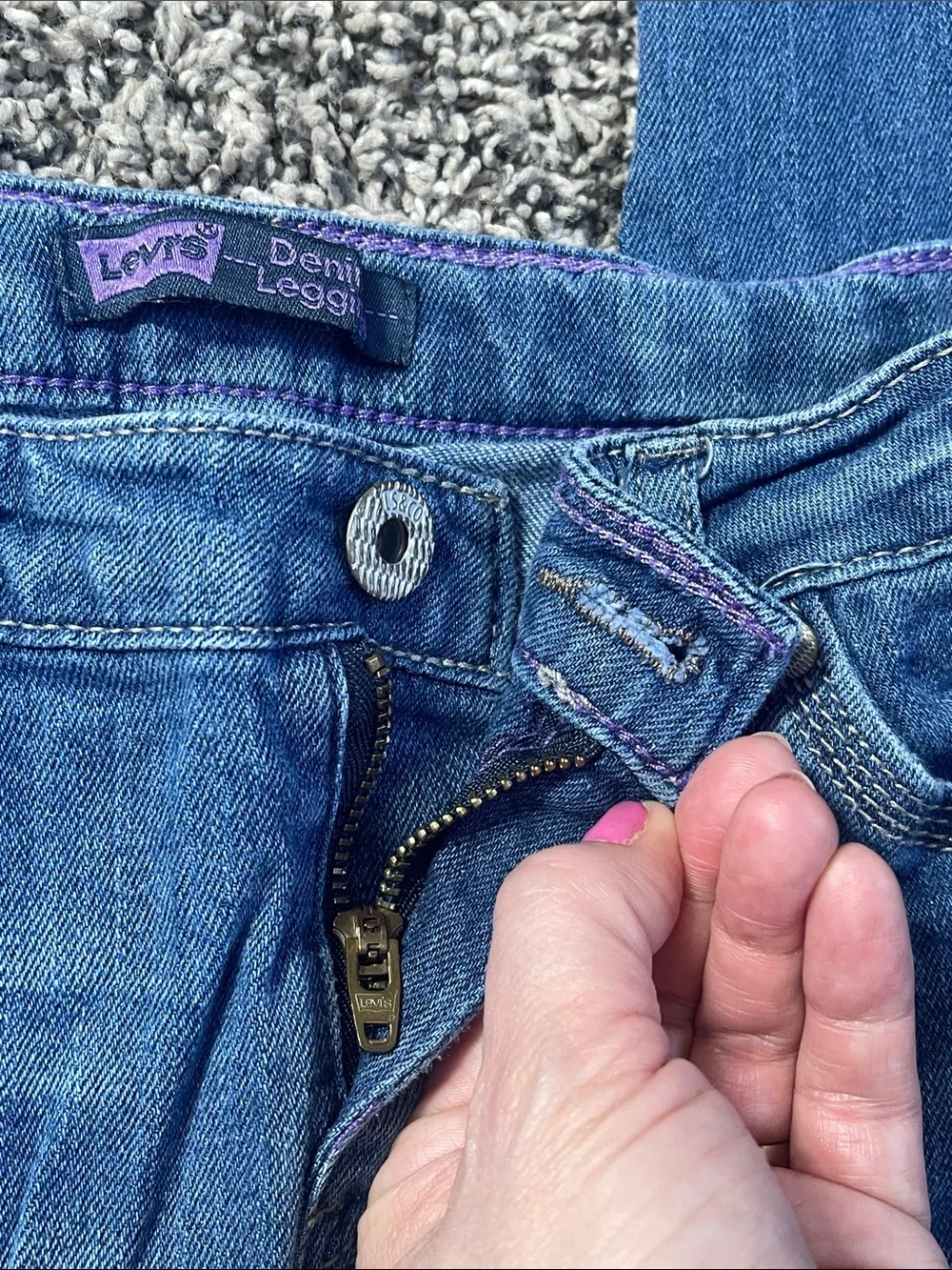 Girls Levis Denim Leggings girls size 14 regular adjustable waist skinny jeans